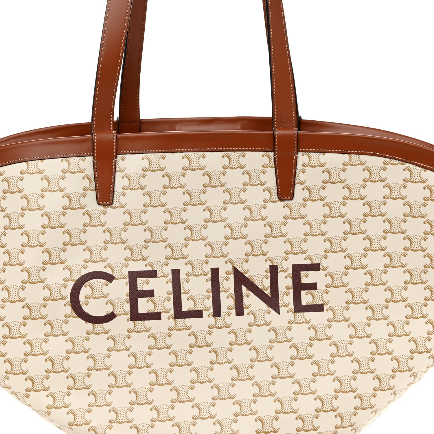 Celine Calfskin Canvas Triomphe Large Couffin White 7 of 9