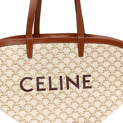 Celine Calfskin Canvas Triomphe Large Couffin White 7 of 9