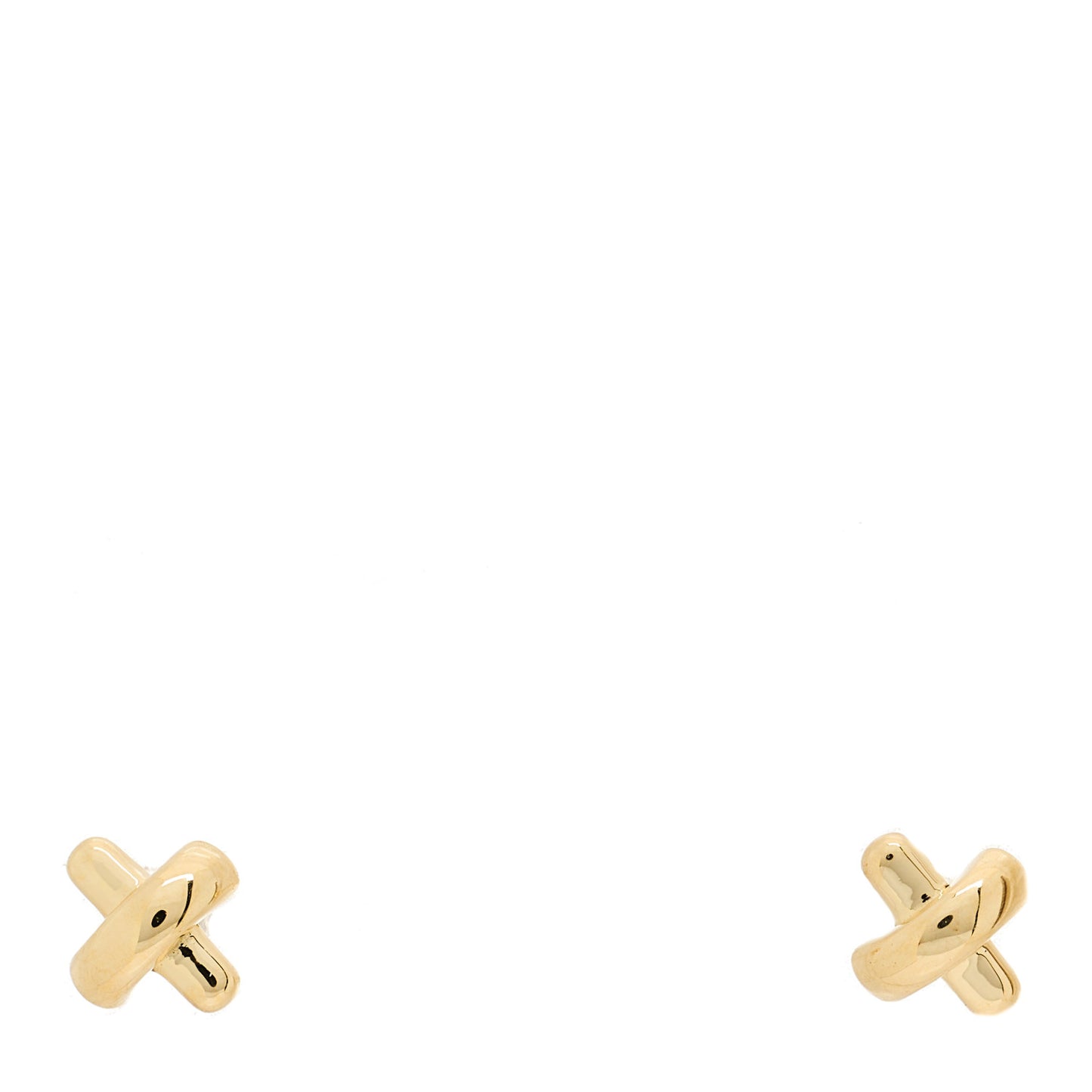 18K Yellow Gold Mini Stitch X Stud Earrings