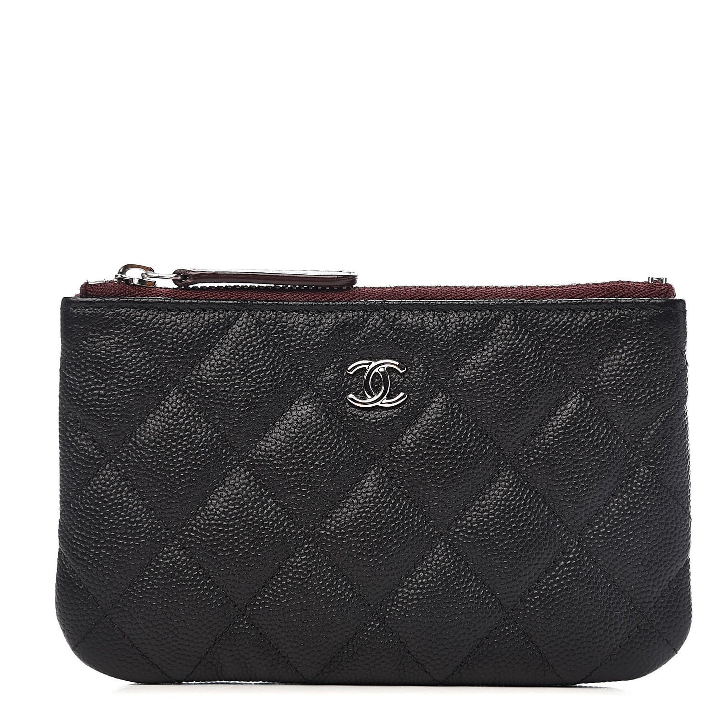 Caviar Quilted Small Cosmetic Case Black