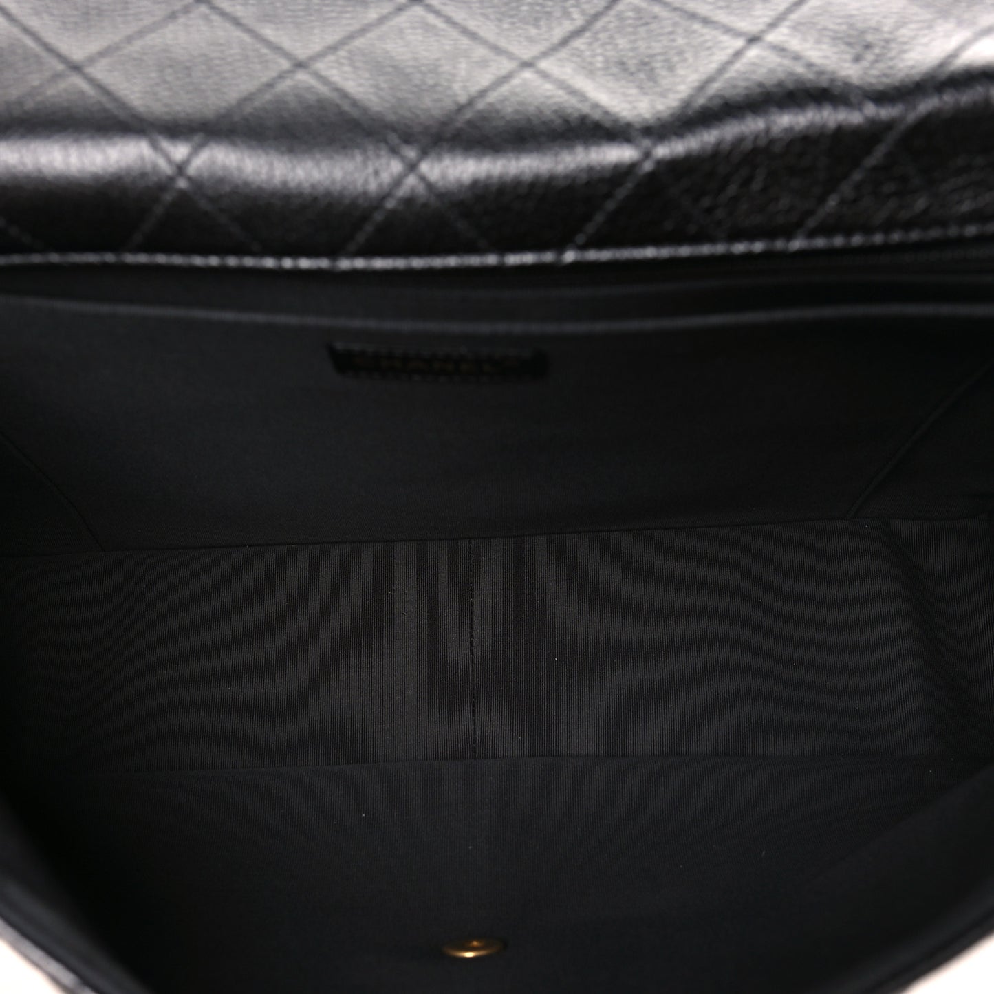Grained Calfskin Quilted XXL Travel Flap Bag Black
