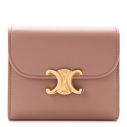 Celine Shiny Smooth Lambskin Small Triomphe Wallet Vintage Pink 1 of 9