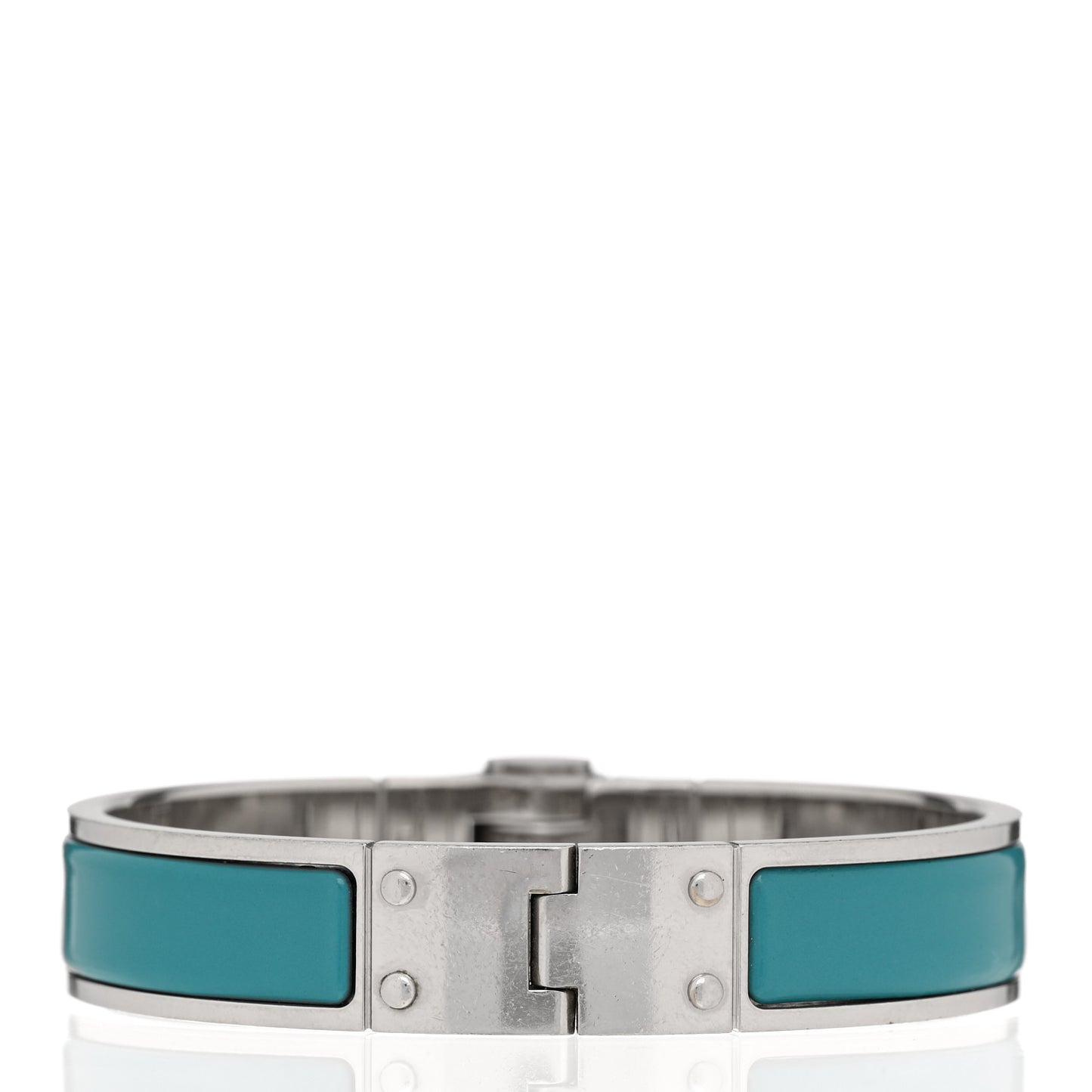 Enamel Charniere Uni Narrow Hinged Bracelet M Vert Bleuette