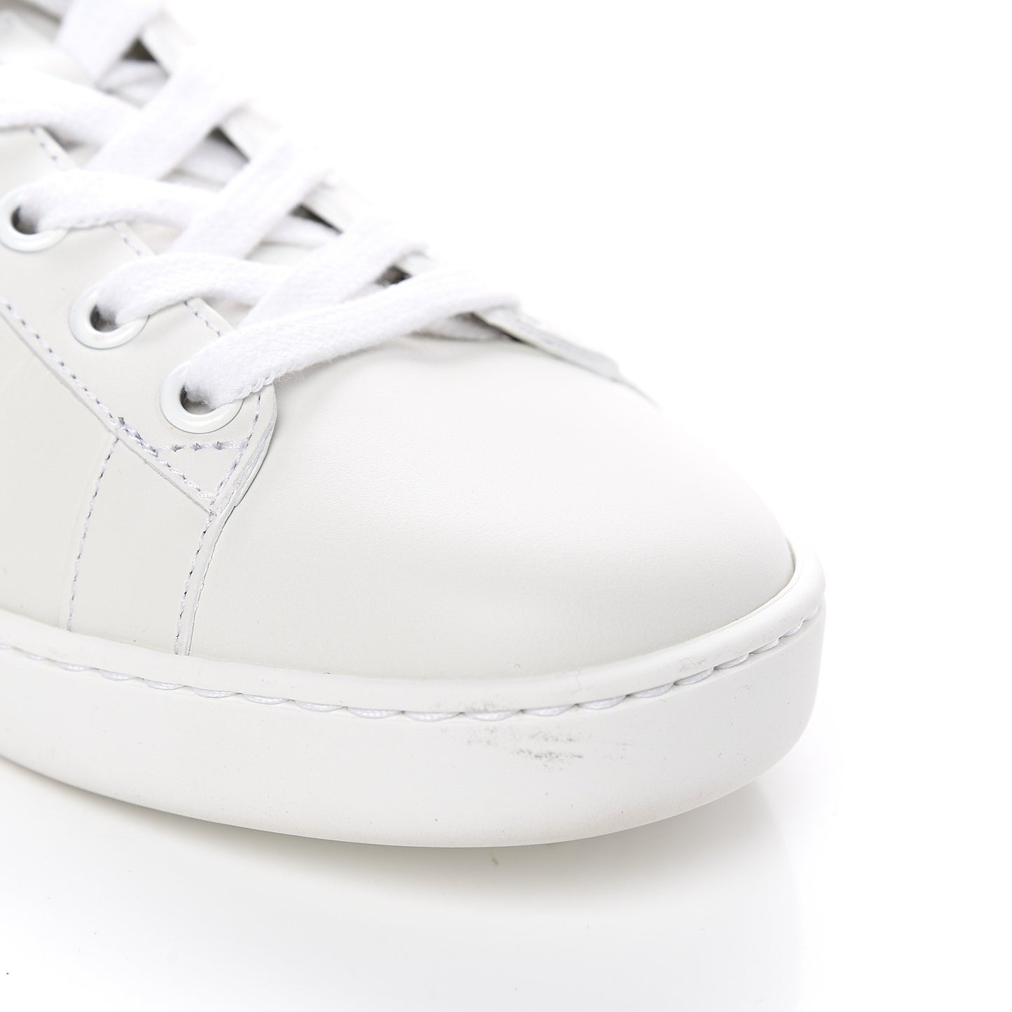 Calfskin Ayers Bee Embroidered Womens Ace Sneakers 37.5 White Green