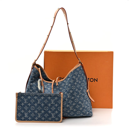 Louis Vuitton Monogram Denim CarryAll MM Blue 12 of 12