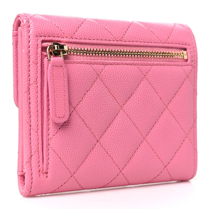 Chanel Caviar Quilted Compact Flap Wallet Pink 3 of 9