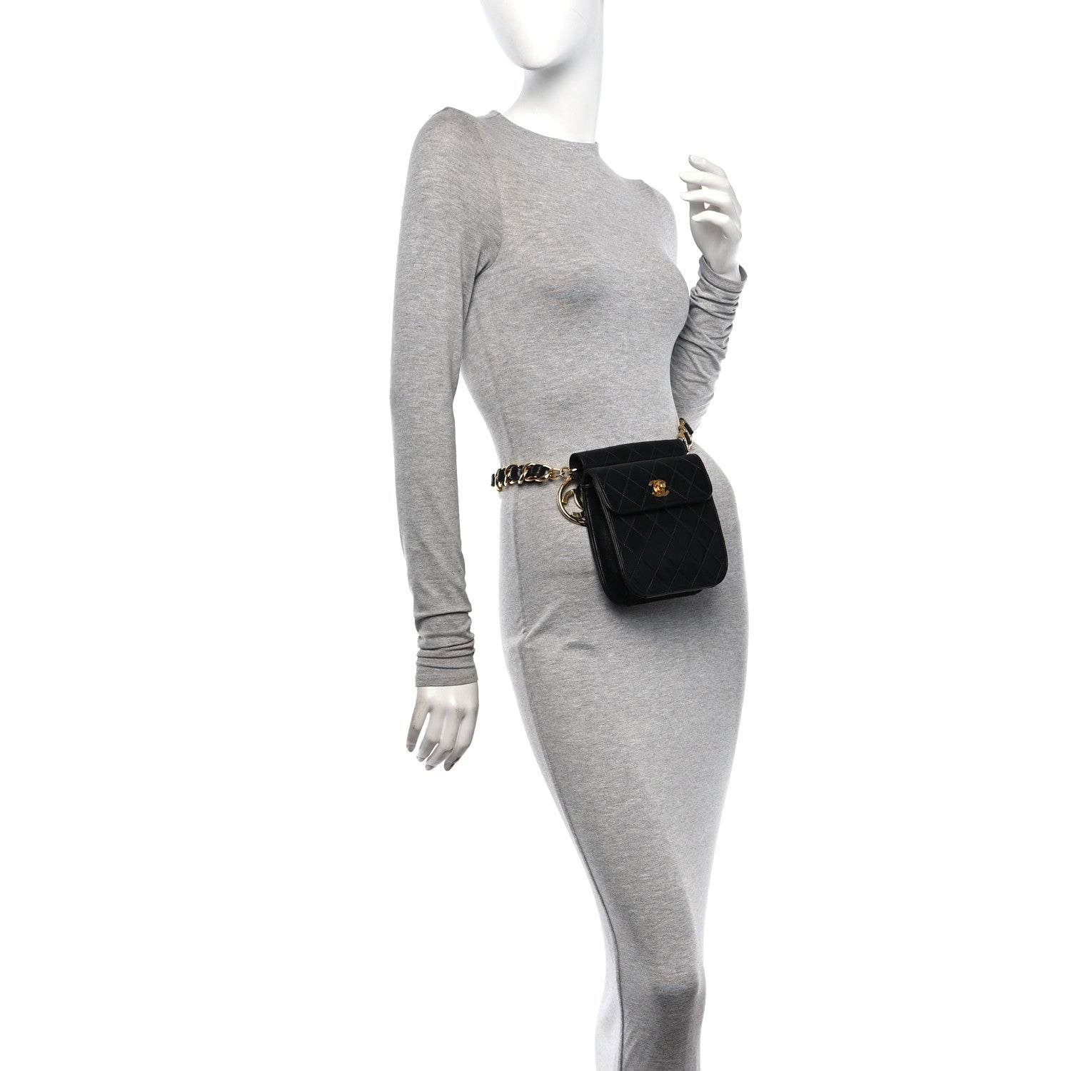 Chanel Lambskin Quilted Flap Waist Belt Bag Black 2 of 9