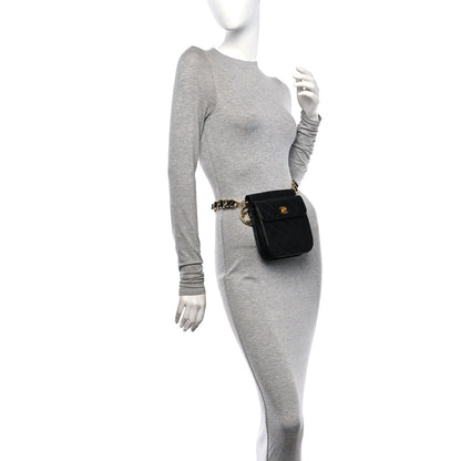 Chanel Lambskin Quilted Flap Waist Belt Bag Black 2 of 9