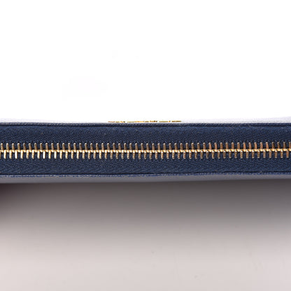 Prada Saffiano Metal Zip Around Wallet Baltico 15 of 15