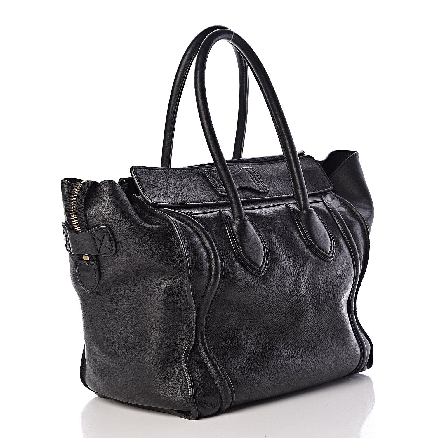 Celine Drummed Calfskin Mini Luggage Black 3 of 18