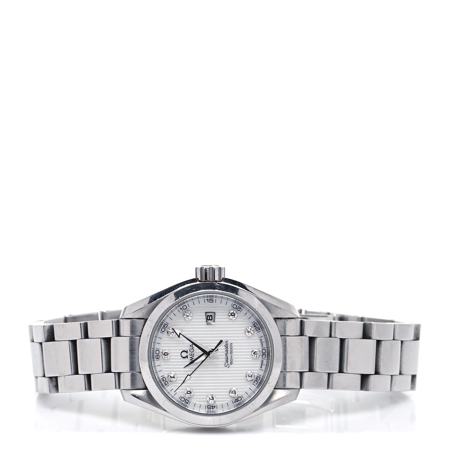 Stainless Steel Diamond 30mm Seamaster Aqua Terra 150M Seamaster Co-Axial Quartz Watch White 231.10.30.61.55.001