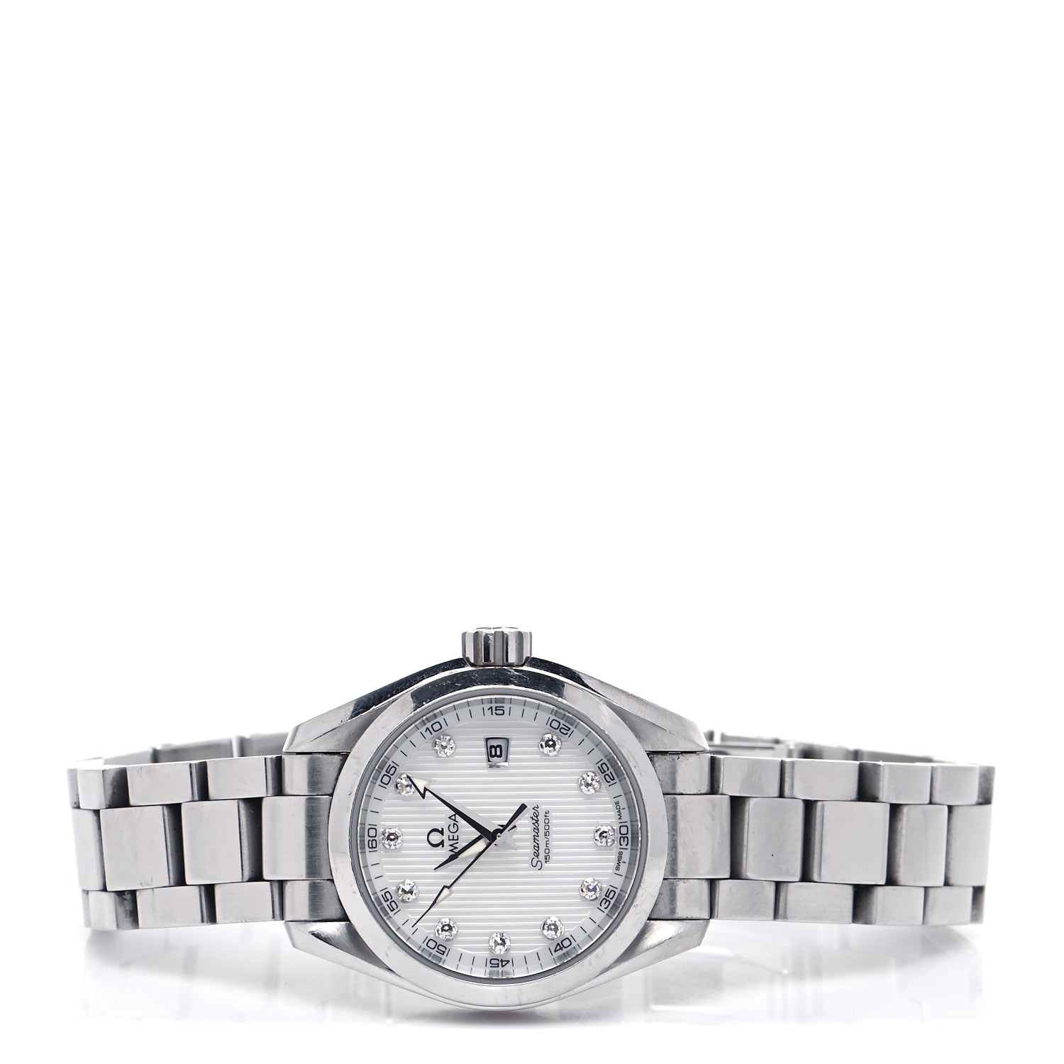 Omega Stainless Steel Diamond 30mm Seamaster Aqua Terra 150M Seamaster Co-Axial Quartz Watch White 231.10.30.61.55.001 2 of 5