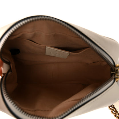 Gucci Calfskin Matelasse Mini GG Marmont Chain Shoulder Bag White 5 of 10