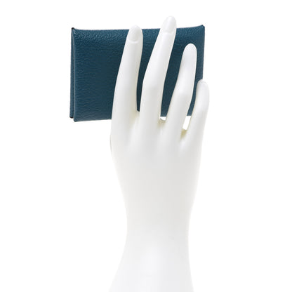 Hermes Chevre Mysore Calvi Card Case Vert Bosphore 2 of 8