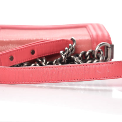 Chanel Galuchat Stingray Small Boy Flap Pink 19 of 19