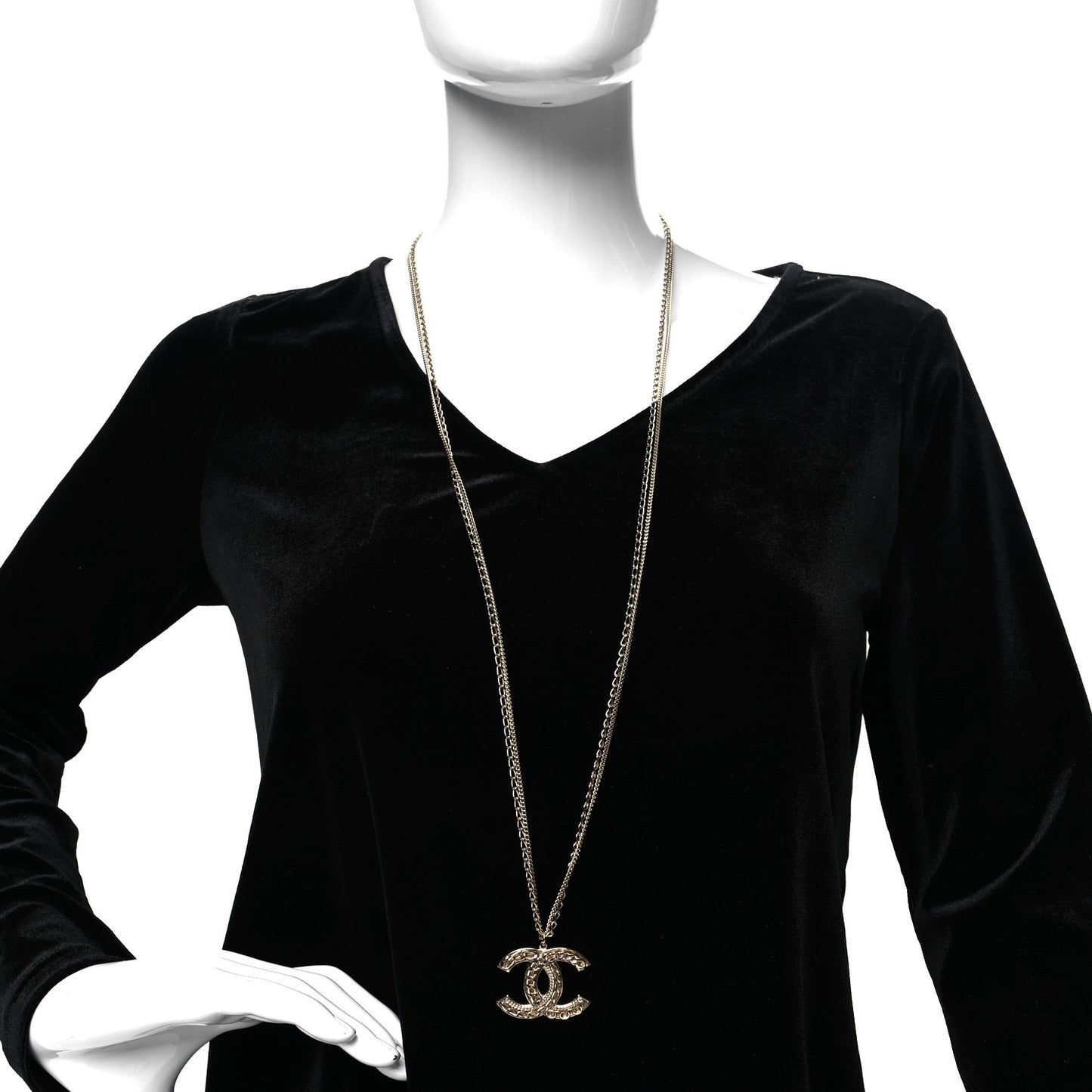 CC Long Chain Multi Strand Necklace Gold