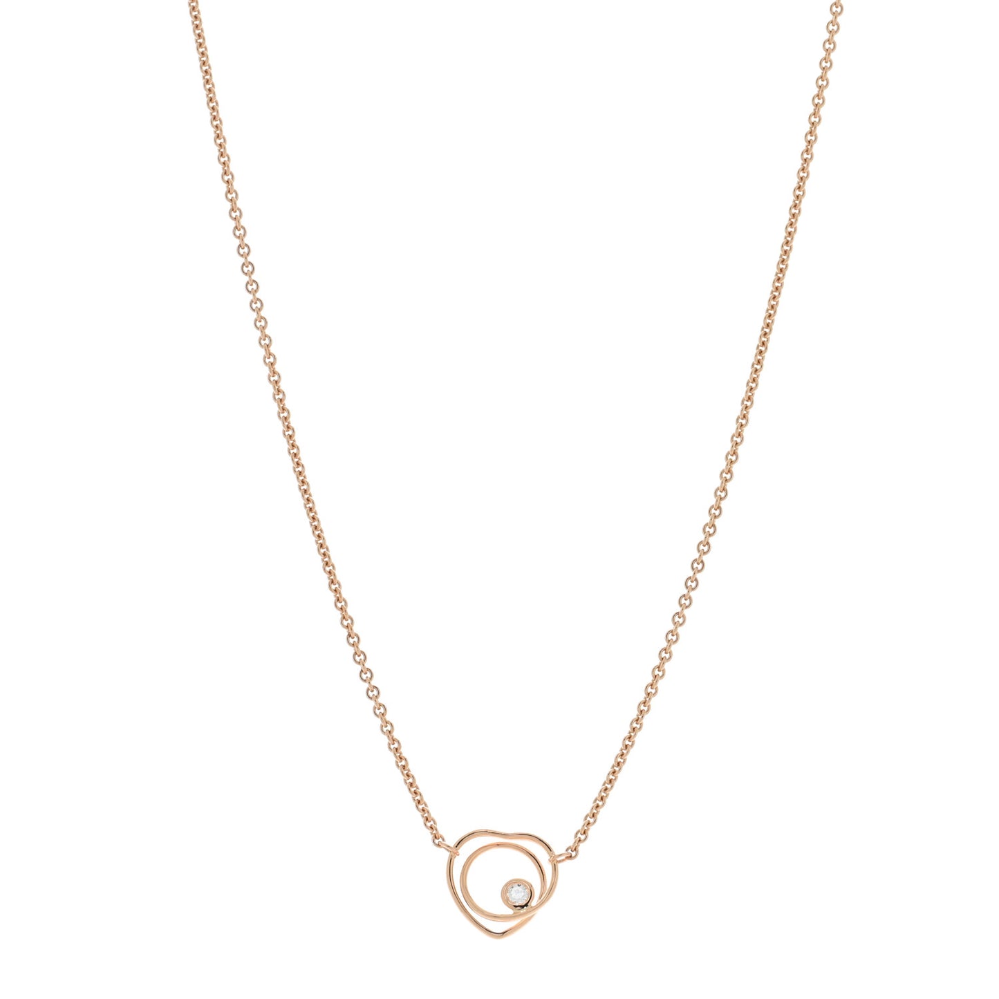 18K Rose Gold Diamond TPM Vertige Coeur Necklace