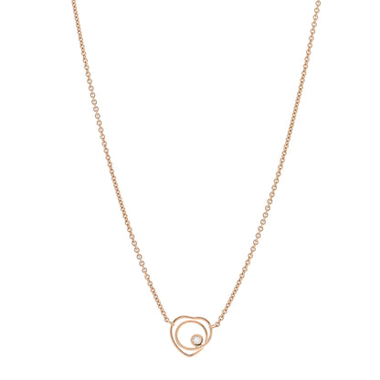 Hermes 18K Rose Gold Diamond TPM Vertige Coeur Necklace 1 of 5