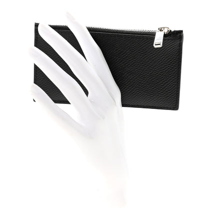 Celine Grained Calfskin Zipped Card Holder Black 2 of 8