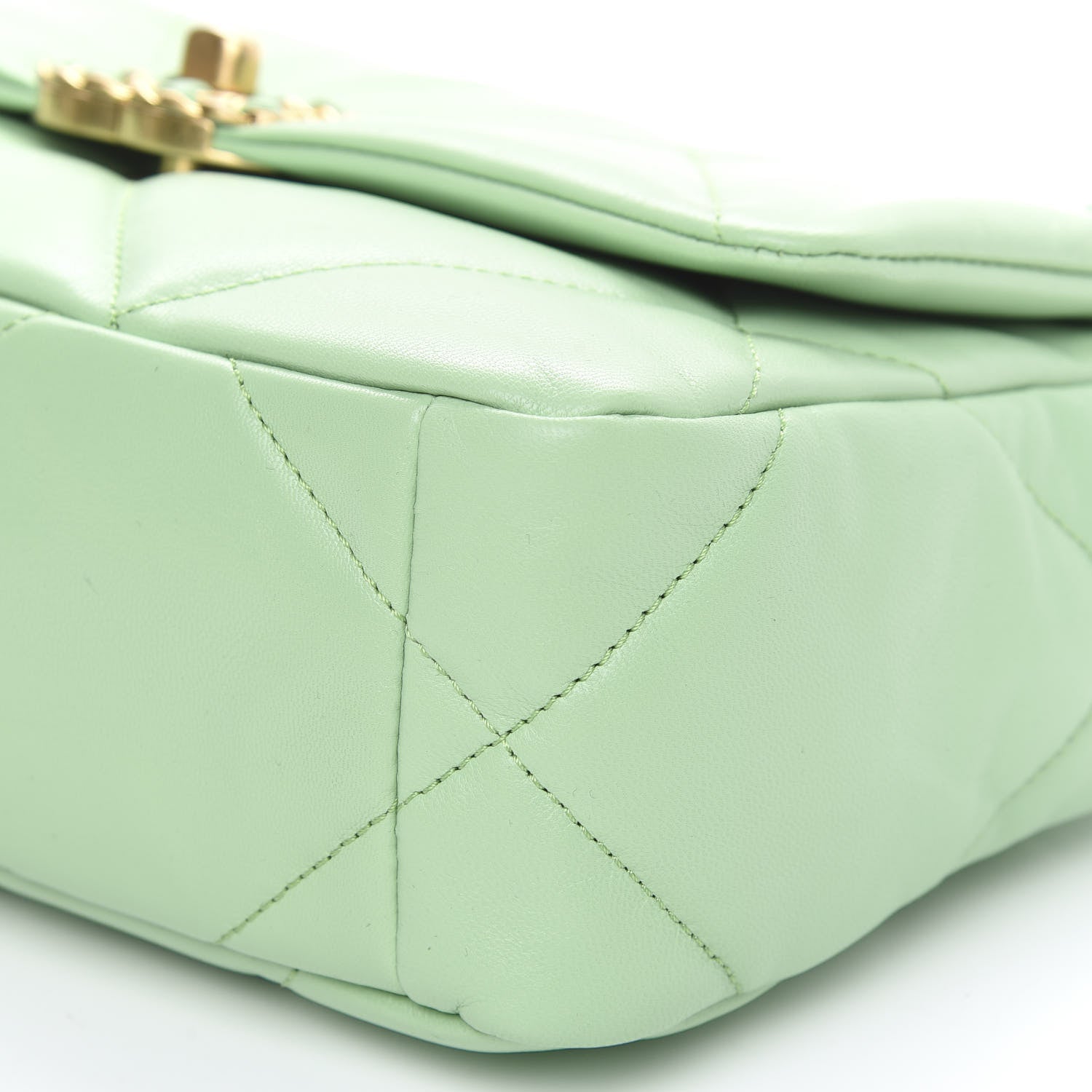 Chanel Goatskin Quilted Medium 19 Flap Light Green 9 of 11