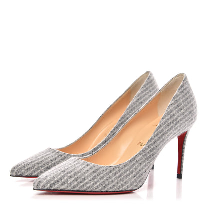 Christian Louboutin Flanelle Tennis Kate 85 Pumps 36.5 Grey 3 of 8