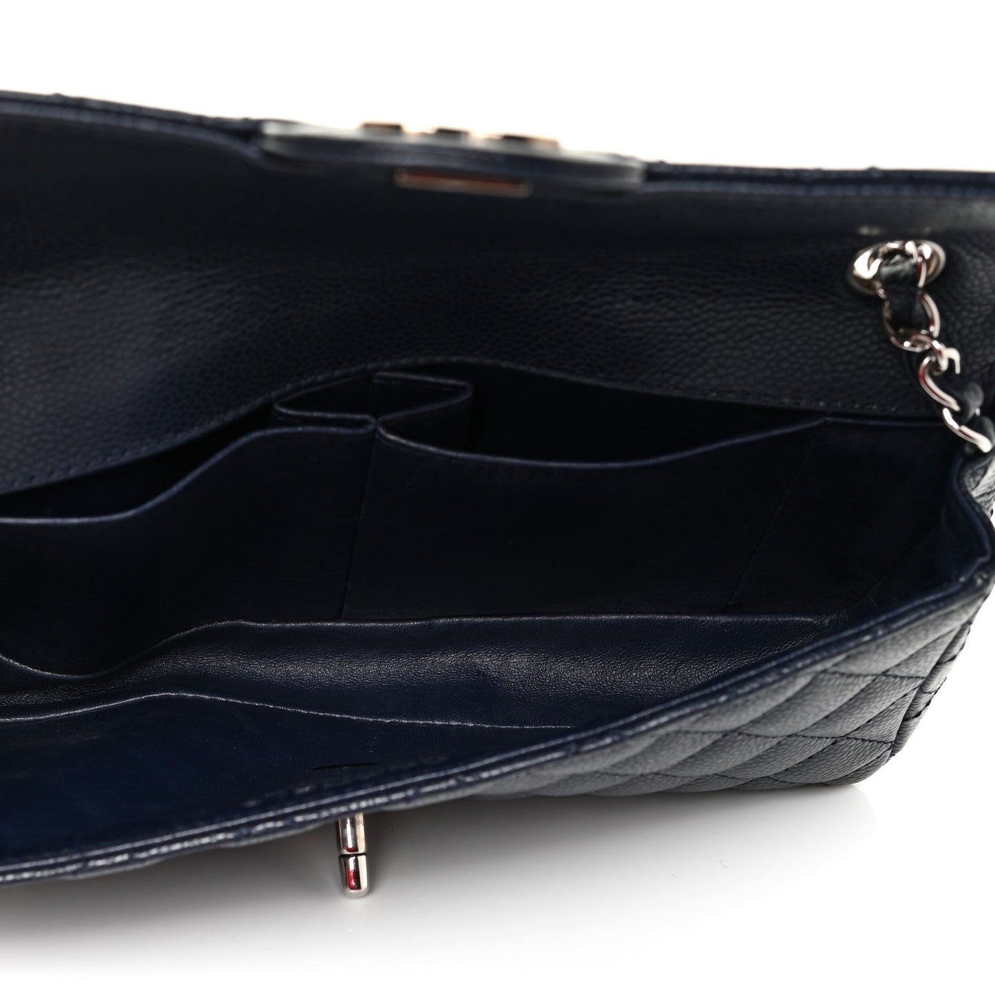 Caviar Quilted East West Flap Navy