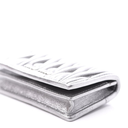 Miu Miu Metallic Nappa Matelasse Compact Wallet Chrome 7 of 8