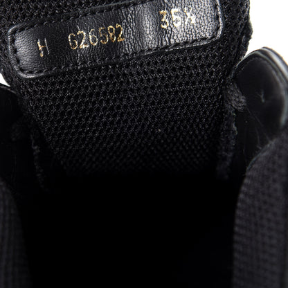 Chanel Toile Suede Calfskin CC Sneakers 35.5 Black 10 of 15