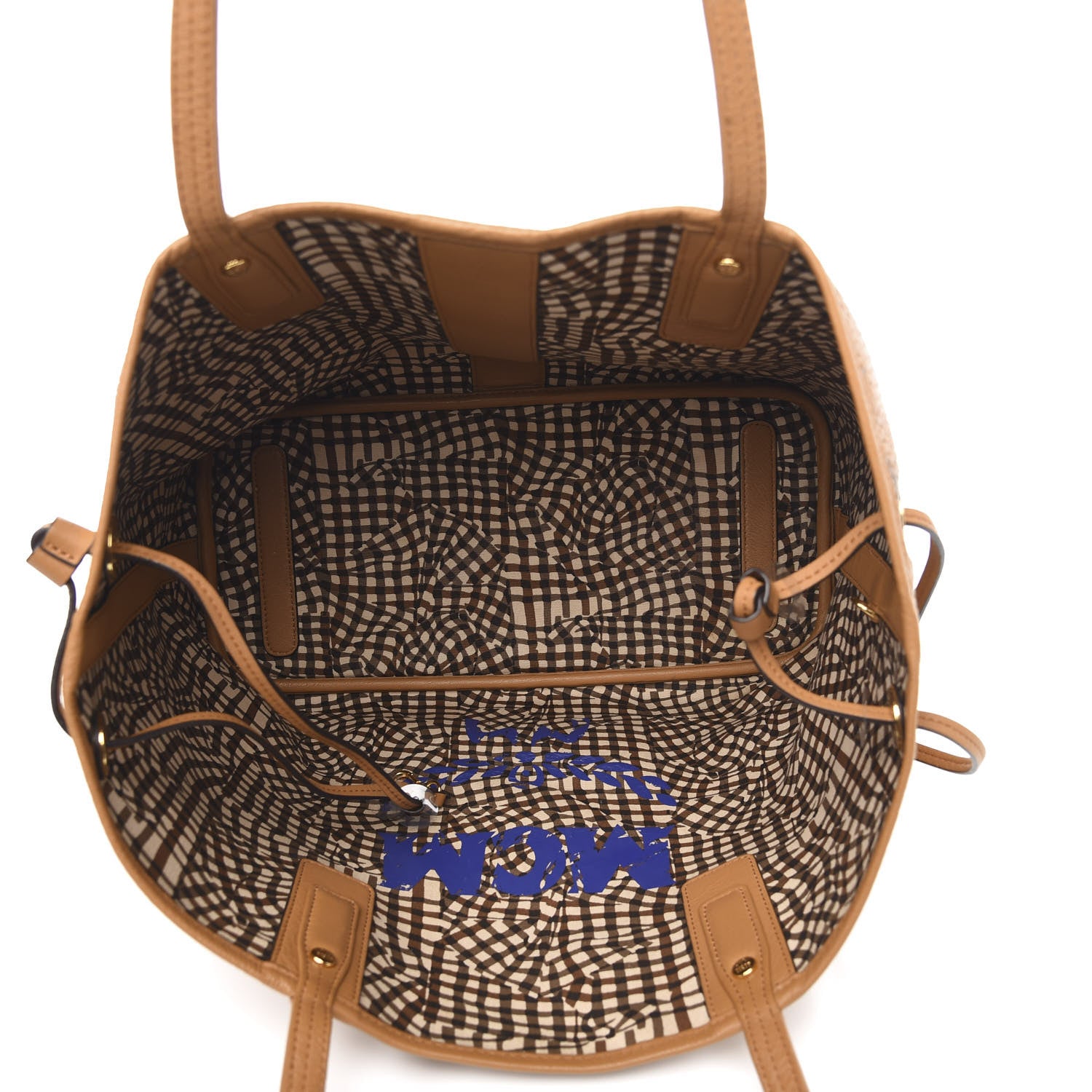 MCM Visetos Medium Liz Reversible Shopper Tote Cognac 8 of 18