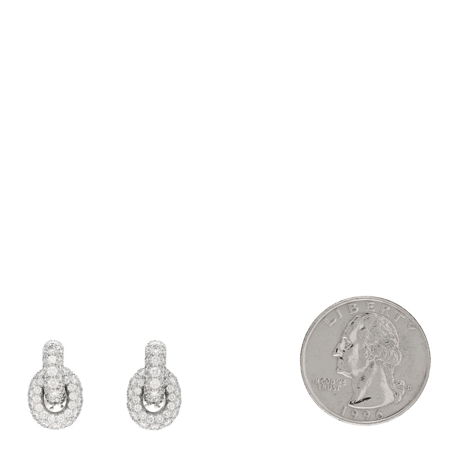 Tiffany Platinum Diamond Pave Link Earrings 2 of 4