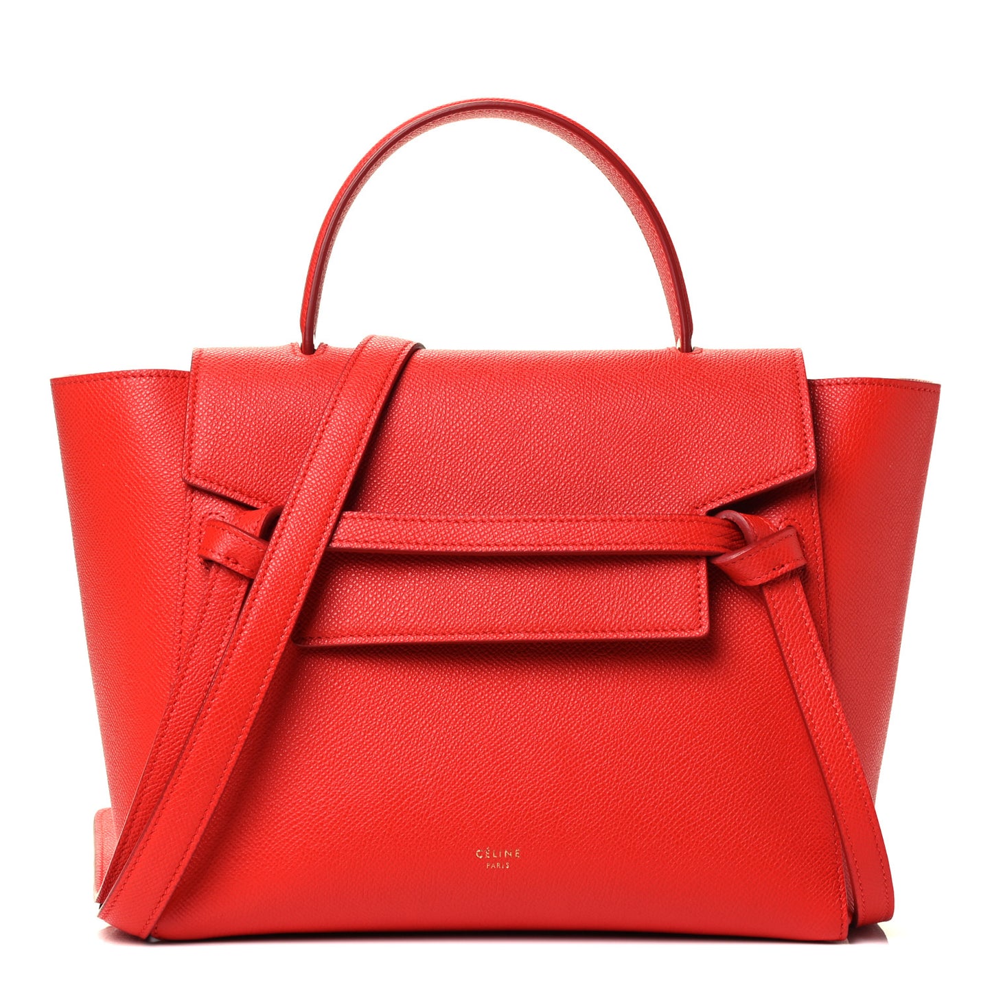 Grained Calfskin Micro Belt Bag Coral