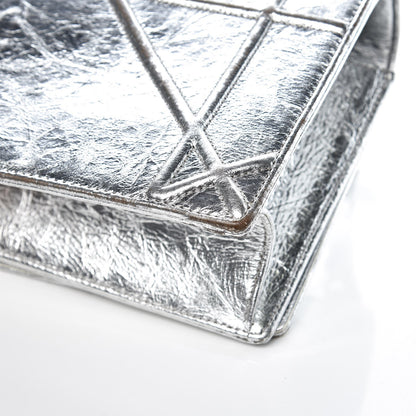 Christian Dior Metallic Crinkled Lambskin Medium Diorama Flap Bag Silver 13 of 13