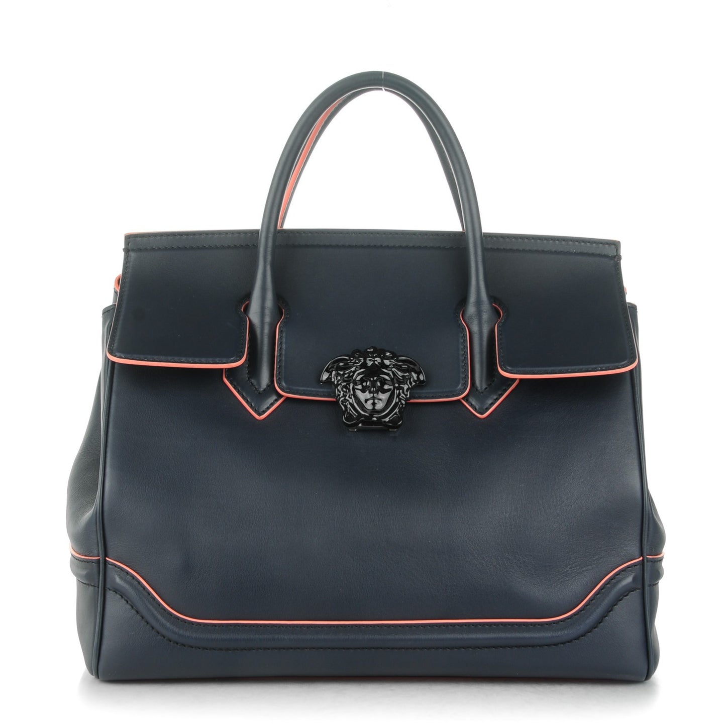 Calfskin Large Palazzo Empire Bag Deep Navy Flamingo