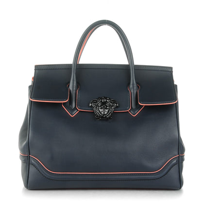 Versace Calfskin Large Palazzo Empire Bag Deep Navy Flamingo 1 of 7