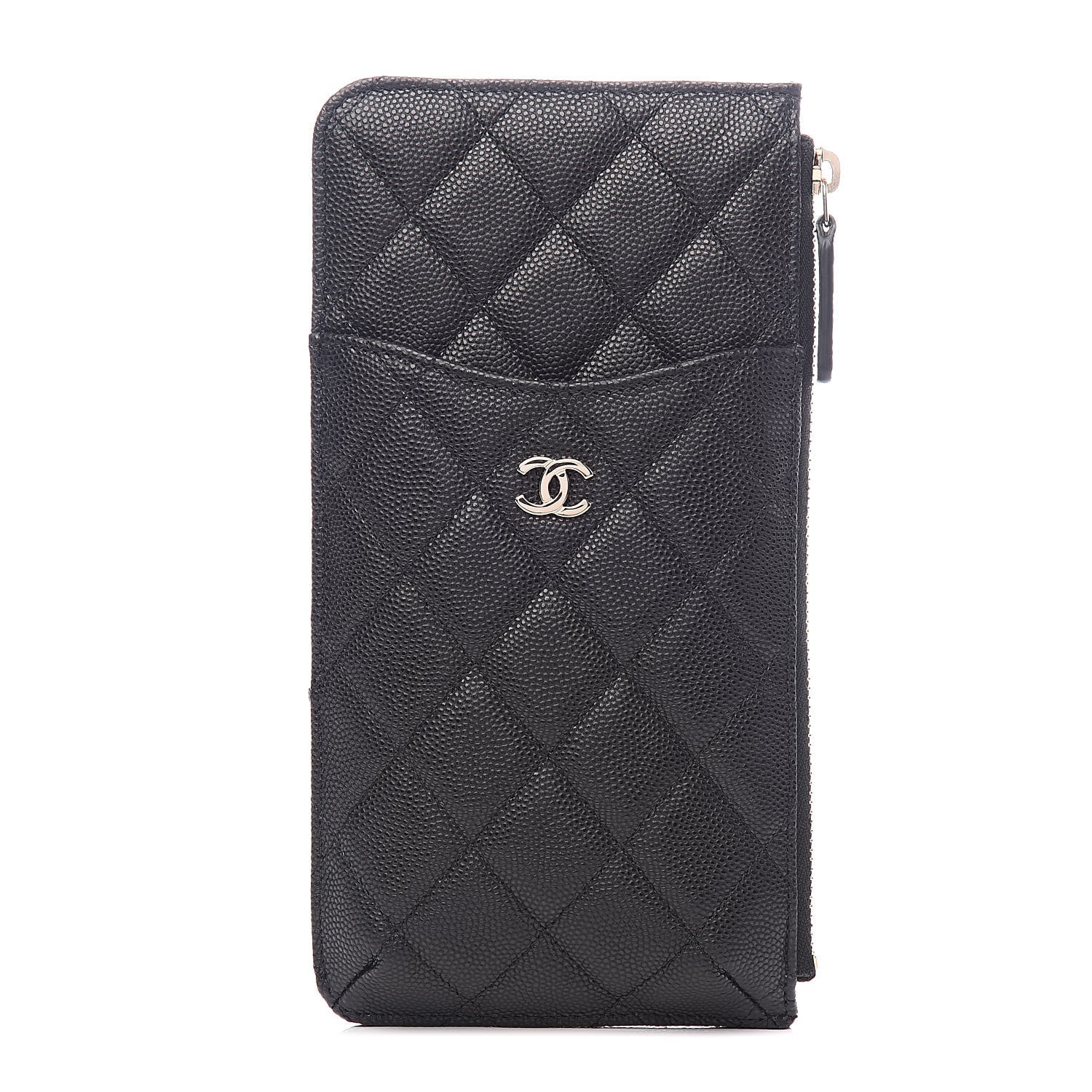Chanel Caviar Quilted Classic Flat Wallet Pouch Black 1 of 8