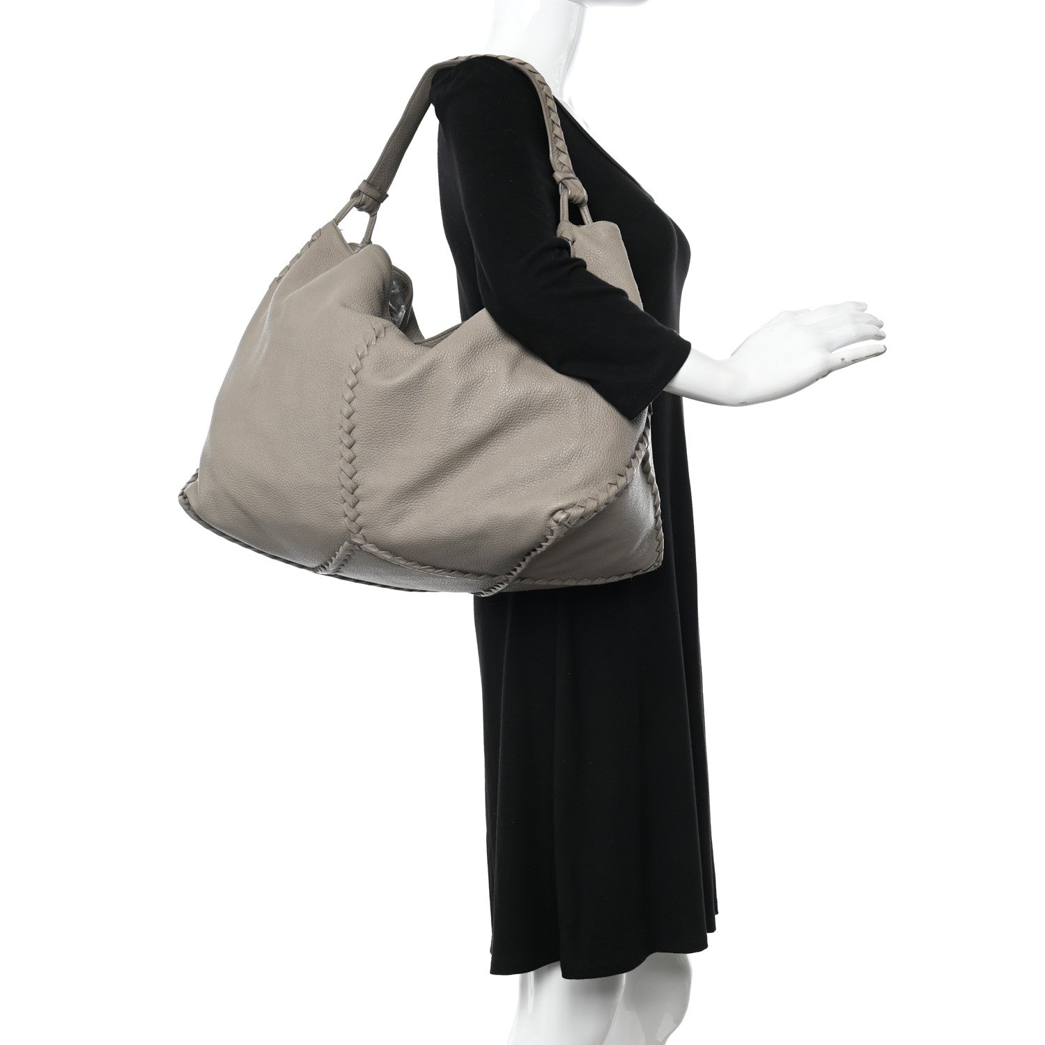 Bottega Veneta Washed Cervo Deerskin Large Hobo Light Grey 2 of 15
