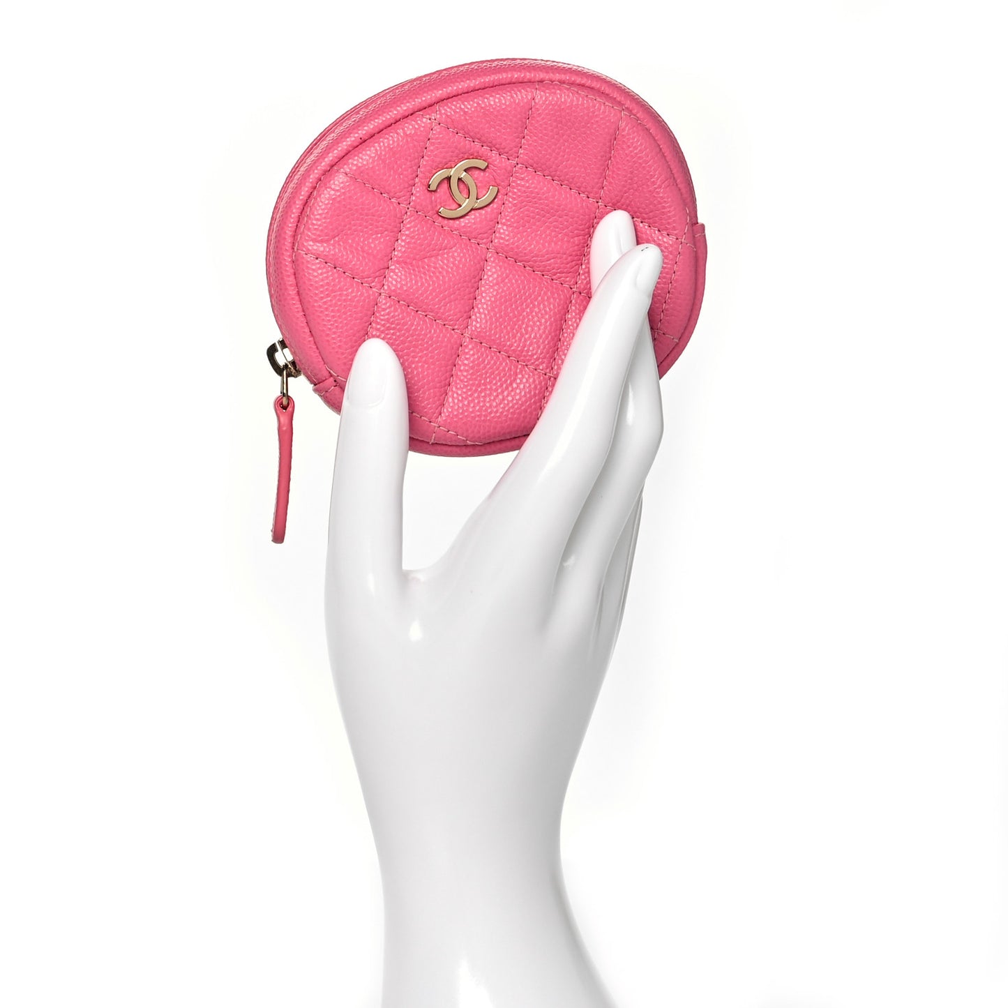 Caviar Quilted Zip Around Classic Coin Purse Pink