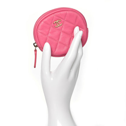 Chanel Caviar Quilted Zip Around Classic Coin Purse Pink 2 of 11