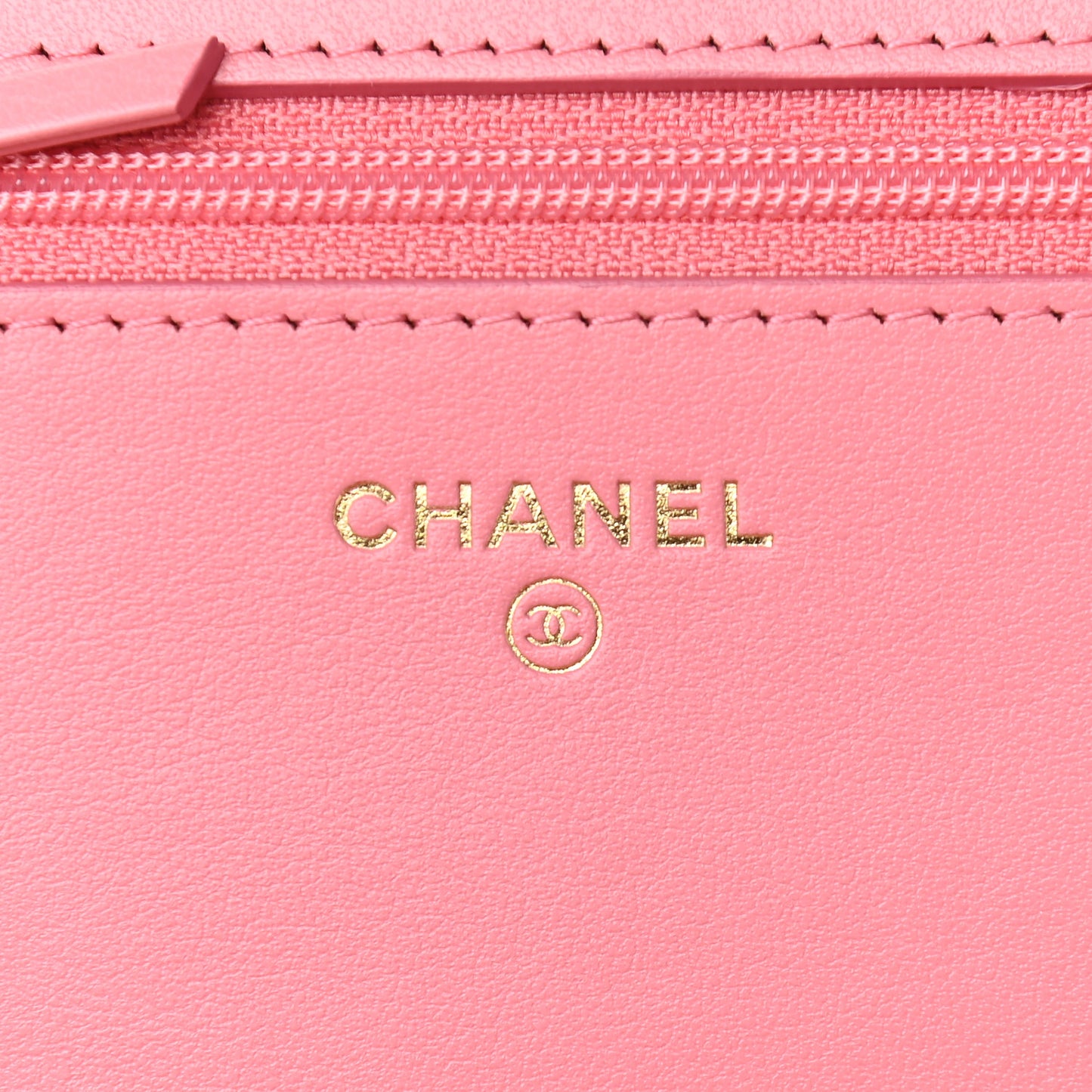 Caviar Camellia Embossed Wallet On Chain WOC Pink