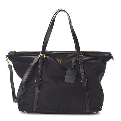 Prada Tessuto Nylon Saffiano Tote Black 1 of 9