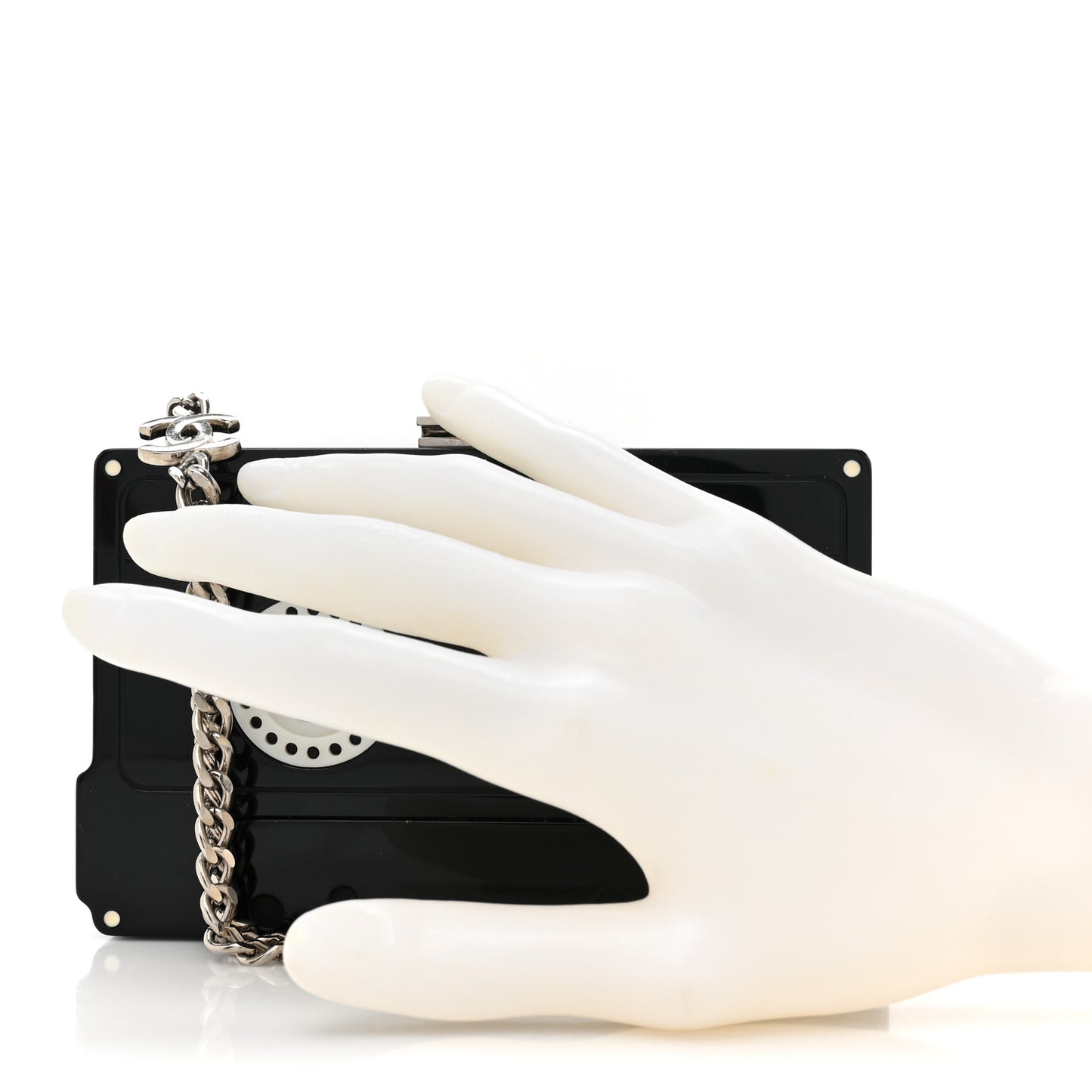 Lucite Cassette Clutch Black