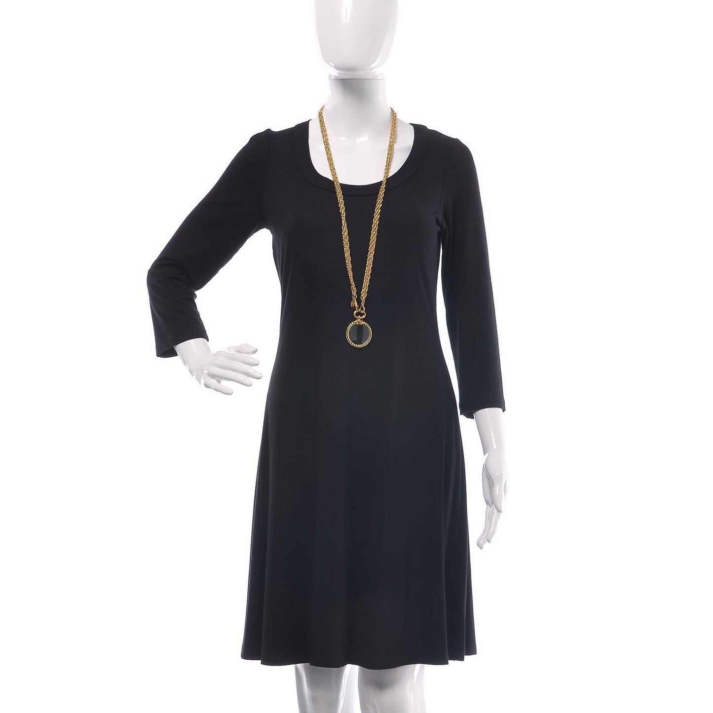 Loupe Magnifying Glass Double Chain Necklace Gold