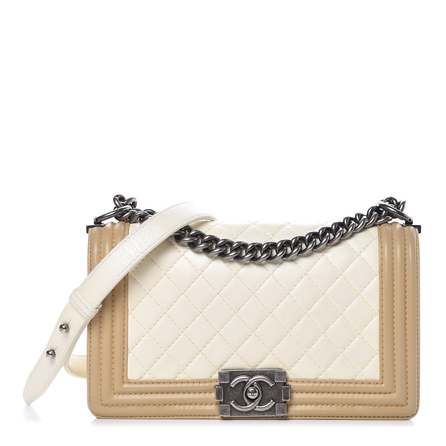 Chanel Lambskin Quilted Medium Boy Flap Beige 1 of 7