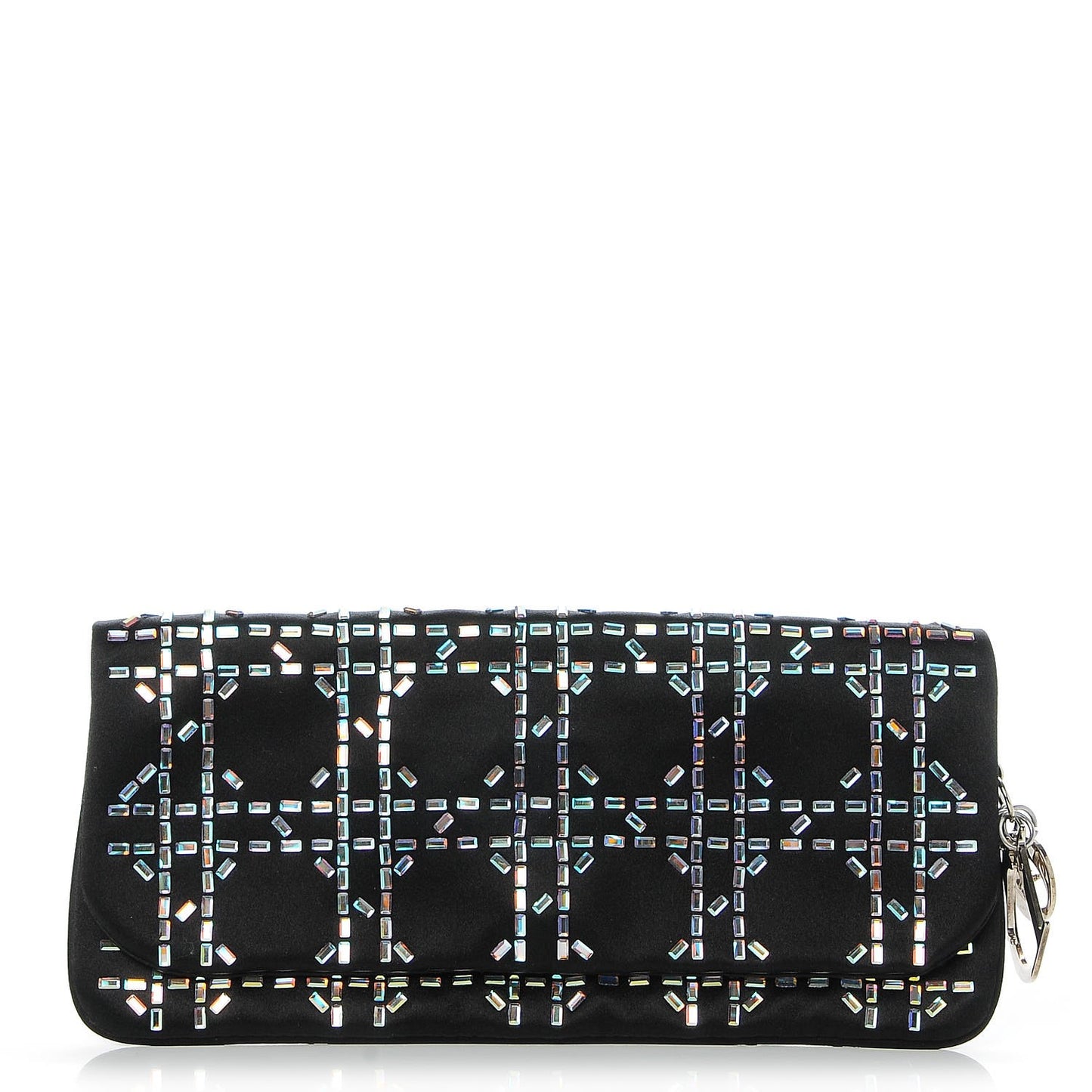 Satin Beaded Clutch Black