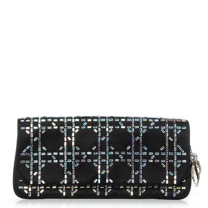 Christian Dior Satin Beaded Clutch Black 1 of 8