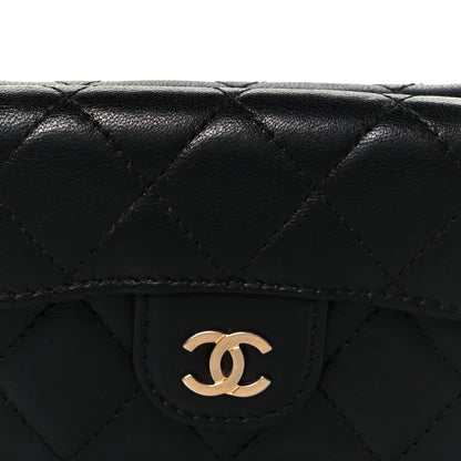 Chanel Lambskin Quilted Double Flap Wallet Black 11 of 11