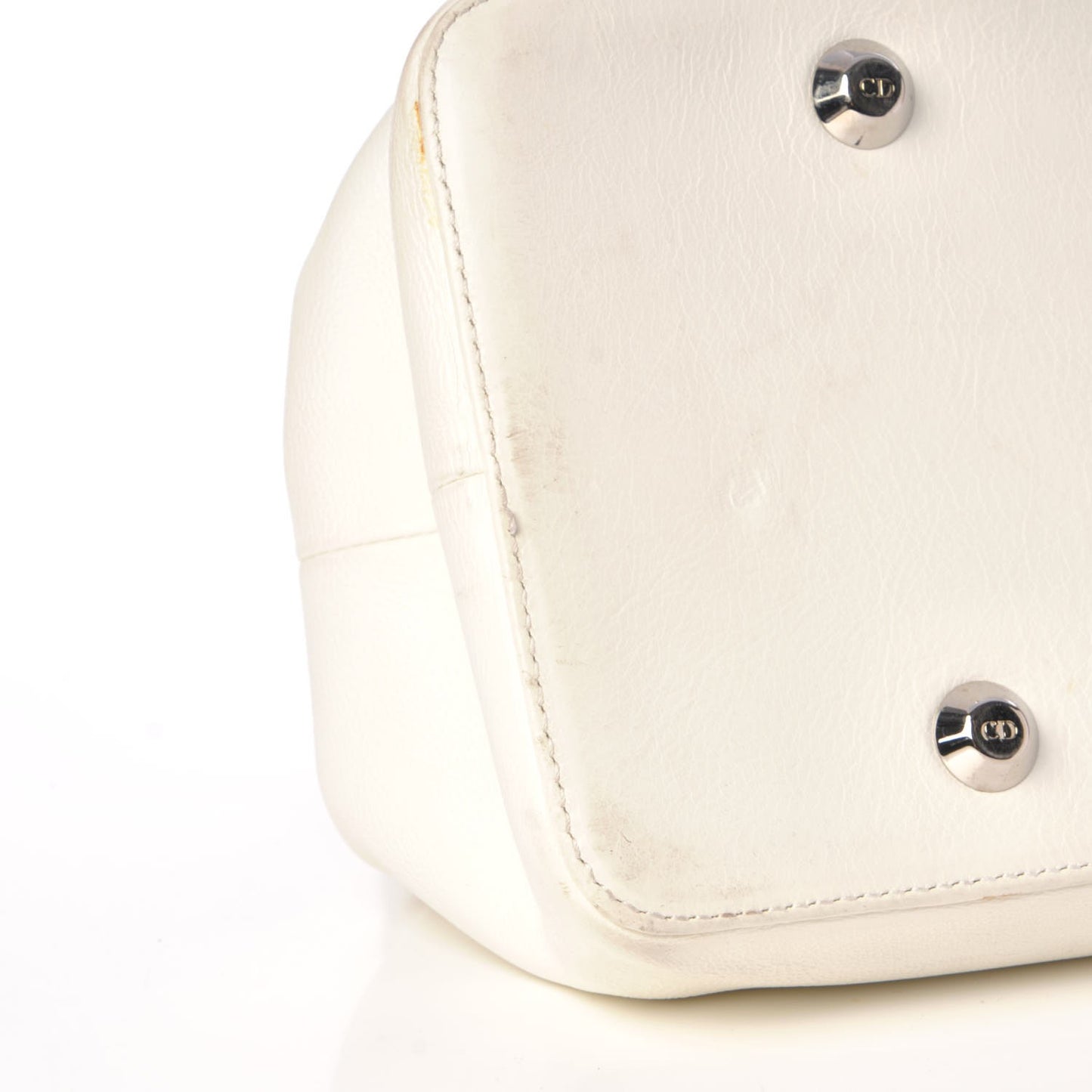 Calfskin Frame Satchel White