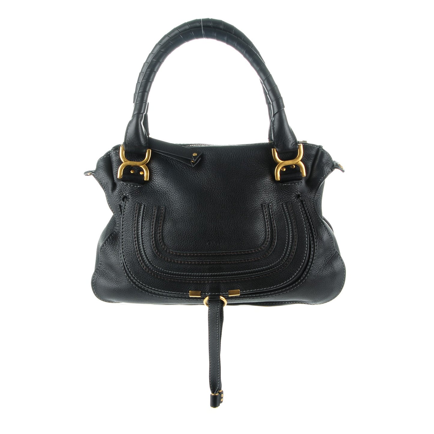 Calfskin Medium Marcie Satchel Black