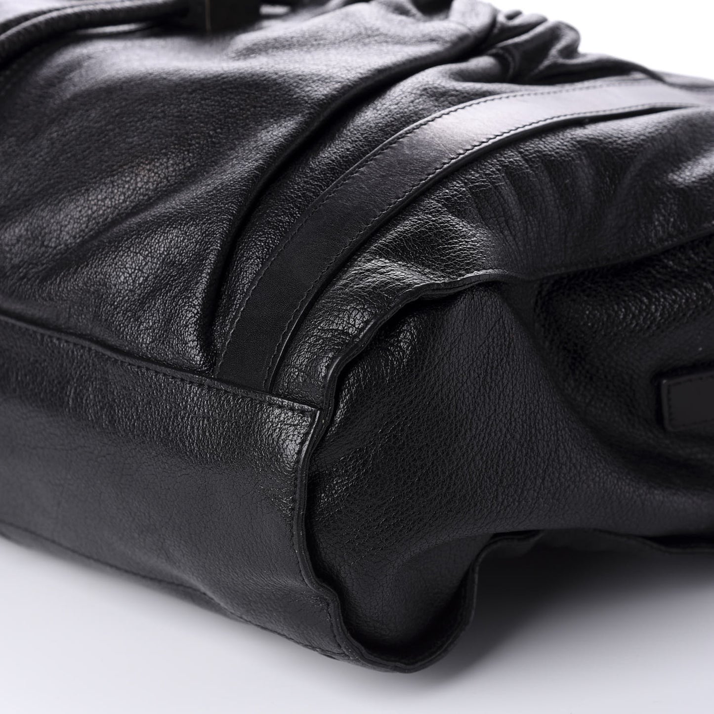 Calfskin Drawstring Tote Black