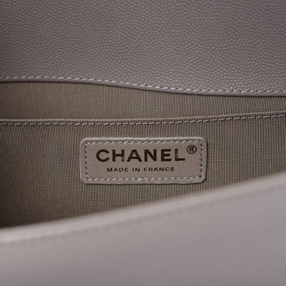 Chanel Caviar Quilted Medium Boy Flap Dark Beige 8 of 10